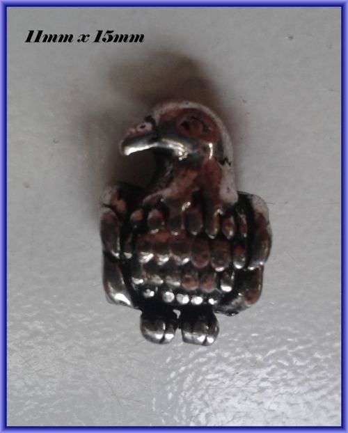 Eagle Metal Bead, 15mm x 11mm - Pack of 5.