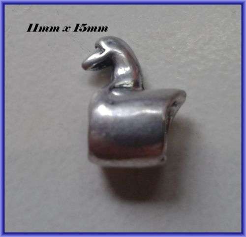 Duck Metal Bead, 15mm x 11mm - Pack of 5.