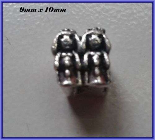 Ladies Metal Bead, 10mm x 9mm - Pack of 3.