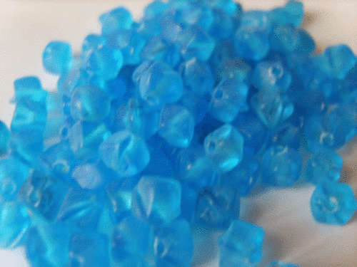 Light Blue Indian Glass Bicones - Pack of 50.