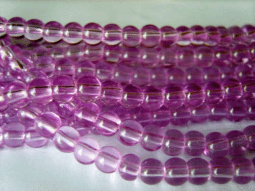 Amethyst Clear Glass Rounds, 6mm - Pack of 20.