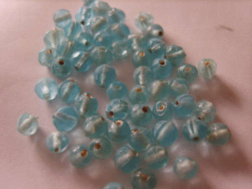 Light Blue Indian Glass Rounds, 6mm - Pack of 20.