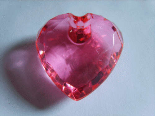Pink Acrylic Facet Heart - Sold individually.