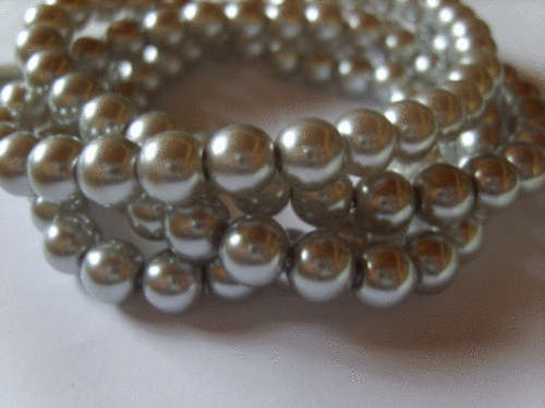 Silver Glass Pearls, 8mm - Pack of 20.LIMITED STOCK!