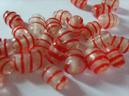 Red Fancy Spiral Ovals - Pack of 10.