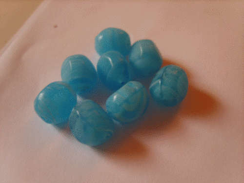 Blue Swirl Ovals, +-11mm - Pack of 10.