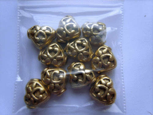 Golden Heart Spacer,  - Pack of 10.