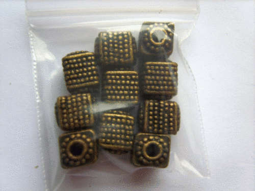Bronze Cube Spacer,  - Pack of 10.