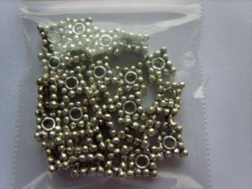 Silver Square Spacer,6mm  - Pack of 25.