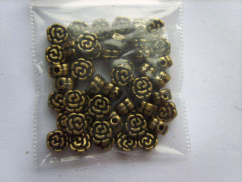 Bronze Rose Spacer,6mm  - Pack of 50.