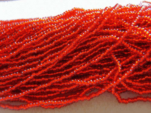 50% Off Sale!!  Red Czech Seed Beads,11/0 - Per String (Approx. 400)