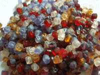 Indian Glass Bicones,Medium, Assorted Pack of 300.(6 colours)