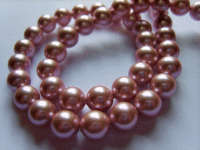 Pink Czech Pearls, 8mm - Pack of 10.