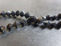 Black Fire-polished Bicones, 6mm - Pack of 5.