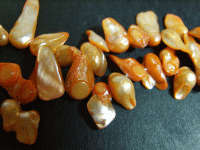 Peach Baroque, Winged Fresh Water Pearls - Pack of 10.