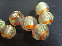 Clear Lampwork Rounds with Silverfoil Center,14mm - Sold Individually.