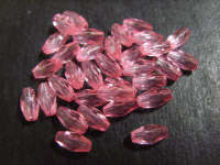 Pink Acrylic Facet Rice - Pack of 50.