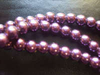 PURPLE GLASS PEARLS, 6mm - PER STRING ( +/- 70 per string)