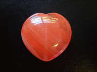 Cherry Quartz Heart Bead, Large - Sold Individually.
