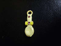 SPOON CHARM WITH PINK RHINESTONE INLAY, 10mm - SOLD INDIVIDUA;LLY.