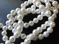 White Glass Pearls, 8mm - Pack of 25.