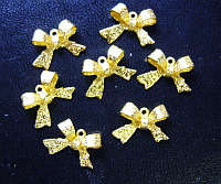 ON SPECIAL : Golden Bow Charms, 11mm X 15mm- Pack of 10.