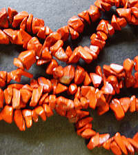 Red Jasper Chip String - Per 20cm Length.