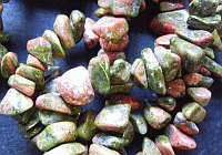 Unakite Nugget Chip String, 20cm.