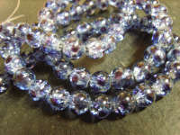Blue Crackle with Purple Fleck, 8mm - Pack of 20.