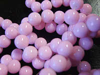 Pink Opaque Glass Rounds  , 6mm - Pack of 20.