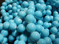 Light Blue Opaque Glass Rounds  , 10mm - Pack of 20.