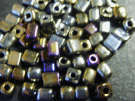 Black Luster Chinese Square Seed Beads, +/- 4mm - 10g