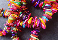 Multi-Coloured Shell Chips - 20cm string.