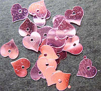 Purple Heart Sequins,8mm - Pack of 100.