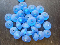Frosted Bright Blue Disc  8mm - Pack of 20.