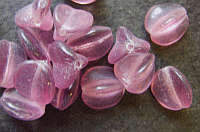 Purple Indian Glass Triangles, 10mm - Pack of 5.