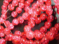 Cherise Crackle Glass Rounds, 6mm - Pack of 50.  BUY NOW AND WIN PROMOTION NOW ON!