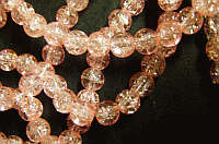 Pink Crackle Glass Rounds, 6mm - Pack of 50.