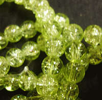 Green Crackle Glass Rounds, 4mm - Pack of 50.