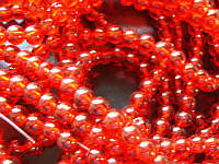 Red Clear Glass Rounds, 6mm - Pack of 20.  BUY NOW AND WIN PROMOTION NOW ON!