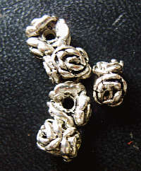 Silver Metal Rose Spacer, 8mm - Pack of 10.  BUY NOW AND WIN PROMOTION NOW ON!