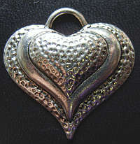 Nickle Heart Pendant , 33mm X 34mm- Sold Individually.