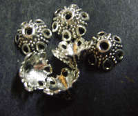 Nickle Beadcaps,  12mm x 7mm - Pack of 10.   BUY NOW AND WIN PROMOTION NOW ON!