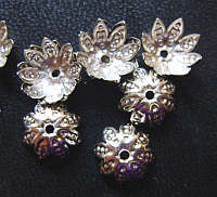 Nickle Beadcaps,  10mm - Pack of 50.