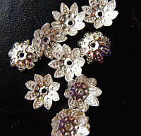 Silver Tone Beadcaps,  10mm - Pack of 50.