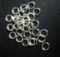 Silver Tone Split Rings, 5mm - Pack of 50.