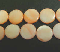 Peach Shell Discs, 20mm  - Pack of 5.