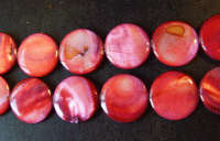 Burgandy Shell Discs, 20mm  - Pack of 5.