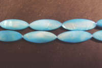 Light Blue Shell Ovals, 30mm x 11mm  - Pack of 5.