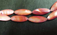 Burgandy Shell Ovals, 30mm x 11mm  - Pack of 5.